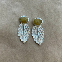 Load image into Gallery viewer, Thrive Earrings | Lemon Balm & Yellow Sapphire