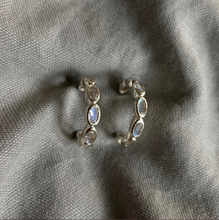 Load image into Gallery viewer, Shine Hoops | Moonstone & Silver