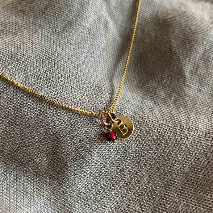 Custom Initial & Birthstone Necklaces | Gold