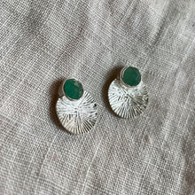 Load image into Gallery viewer, Dìon Earrings | Emerald & Silver