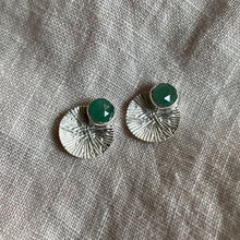 Load image into Gallery viewer, Dìon Earrings | Emerald & Silver