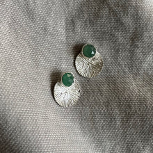 Load image into Gallery viewer, Dìon Earrings | Emerald & Silver