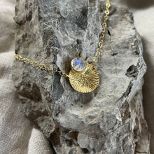 Load image into Gallery viewer, Dìon Necklace | Rainbow Moonstone & Gold