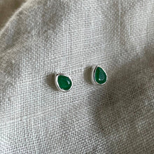 Load image into Gallery viewer, Joy Studs | Emerald & Silver