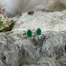 Load image into Gallery viewer, Joy Studs | Emerald & Silver