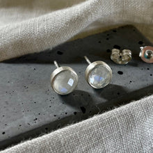 Load image into Gallery viewer, Realm Studs | Rainbow Moonstone & Silver