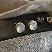 Load image into Gallery viewer, Realm Studs | Rainbow Moonstone & Silver