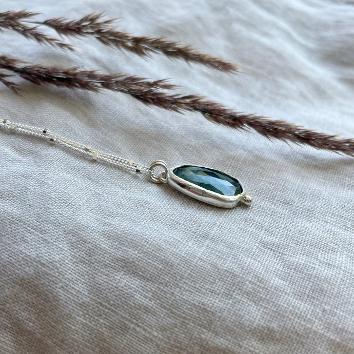 Morning Dew Necklace | Emerald & Silver