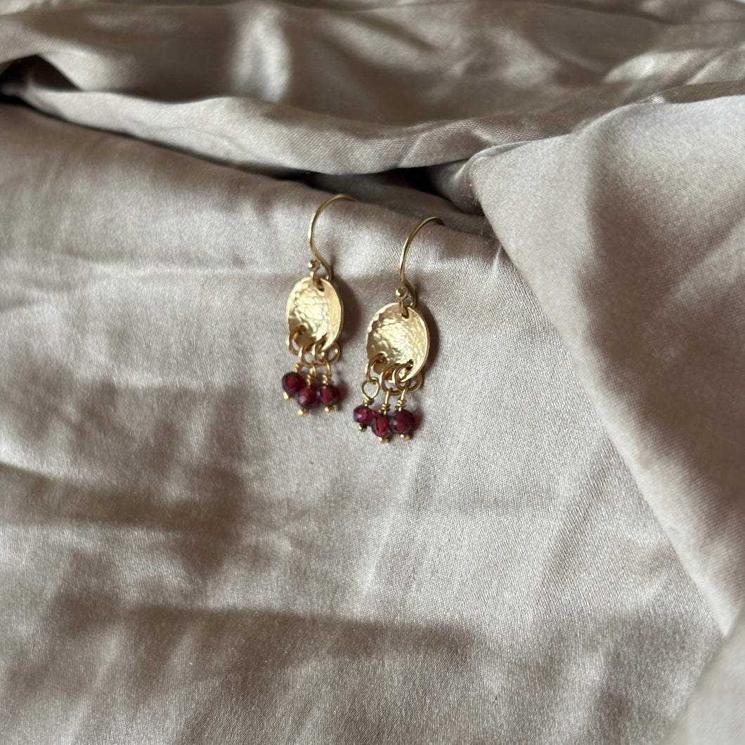 Rustica Earrings | Garnet & Gold