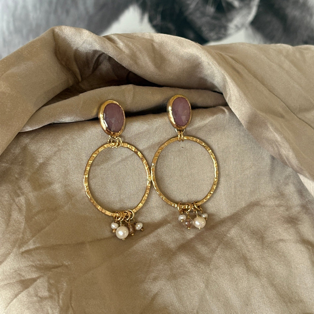 Empress Earrings | Pink Sapphire & Gold