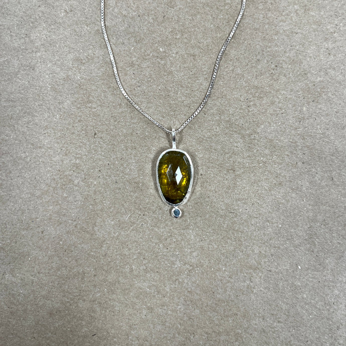 Morning Dew Necklace 3.0 | Olive Vesuvienite & Silver