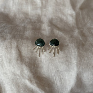 Radiate Studs | Silver & Emerald