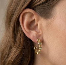 Load image into Gallery viewer, Shine Hoops | Green Amethyst &amp; Gold