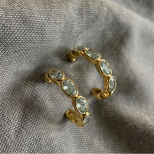 Load image into Gallery viewer, Shine Hoops | Green Amethyst &amp; Gold