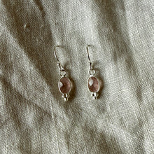 Load image into Gallery viewer, Lūma Earrings | Cranberry Quartz &amp; Silver
