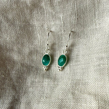 Load image into Gallery viewer, Lūma Earrings | Emerald &amp; Silver