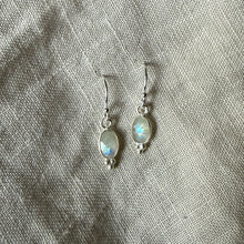 Load image into Gallery viewer, Lūma Earrings | Rainbow Moonstone &amp; Silver