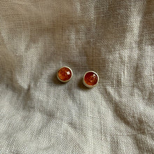 Load image into Gallery viewer, Realm Studs | Orange Sunstone &amp; Silver