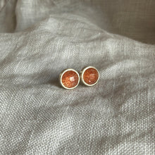 Load image into Gallery viewer, Realm Studs | Orange Sunstone &amp; Silver
