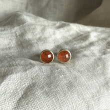 Load image into Gallery viewer, Realm Studs | Orange Sunstone &amp; Silver
