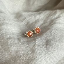 Load image into Gallery viewer, Realm Studs | Orange Sunstone &amp; Silver