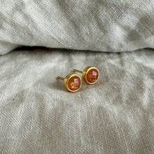 Load image into Gallery viewer, Realm Studs | Orange Sunstone &amp; Gold