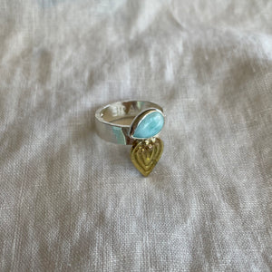 Larimar Meta Ring | Mixed Metal | size 11