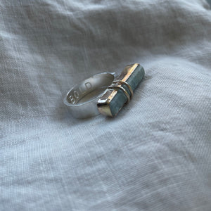 Raw Kyanite Statement Ring | Mixed Metal | size 11