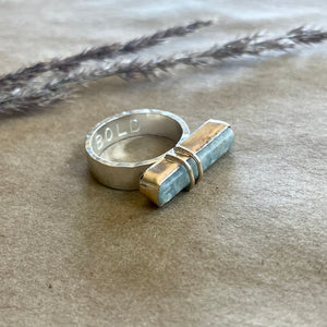 Raw Kyanite Statement Ring | Mixed Metal | size 11