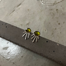 Load image into Gallery viewer, Radiate Studs | Silver &amp; Olive Vesuvienite