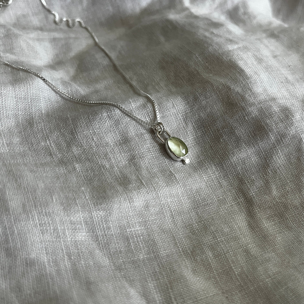 Green Aquamarine Spectrum Necklace | Silver