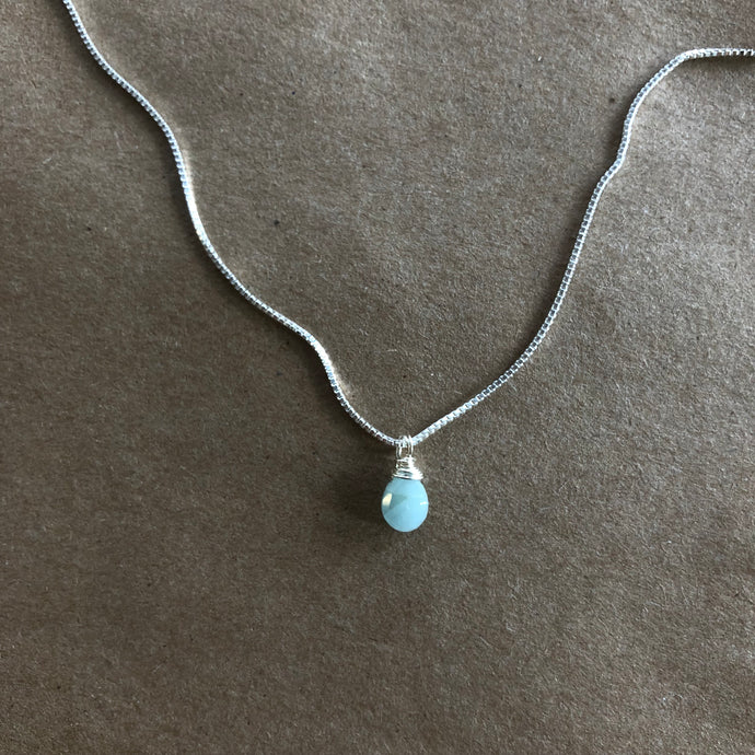 Ava Necklace | Aqua Chalcedony