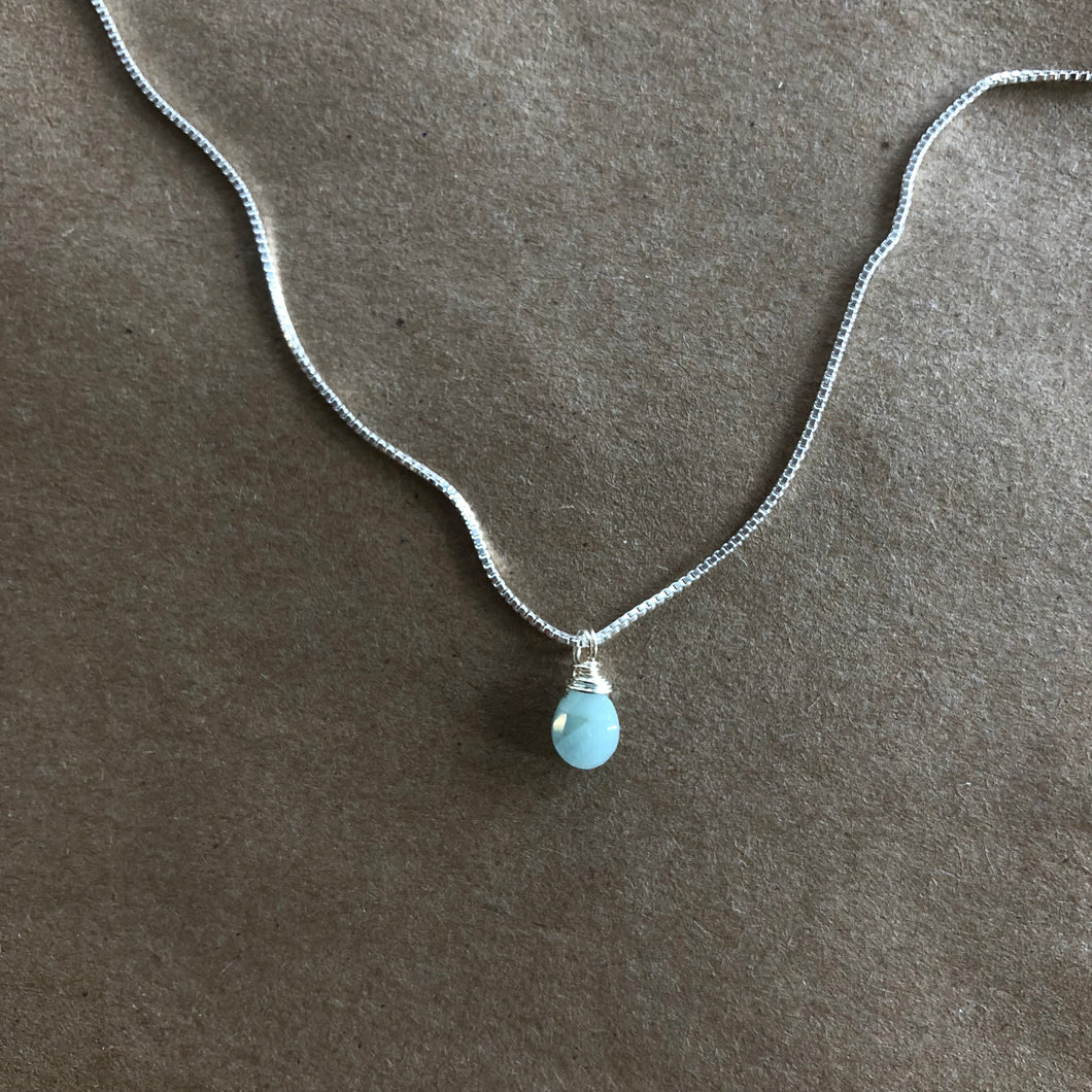 Ava Necklace | Aqua Chalcedony