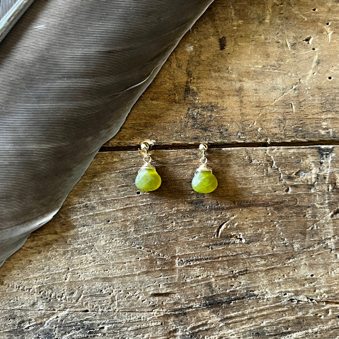 Olive Agate - Linnaea Earrings