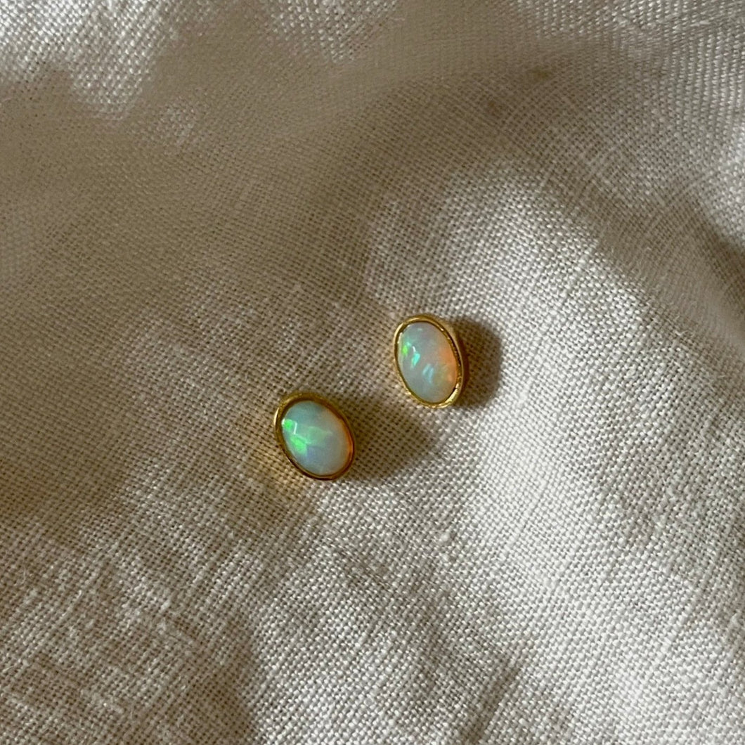 Thea Studs | Opal & Gold