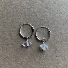 Load image into Gallery viewer, Herkimer Diamond Hoops | Silver
