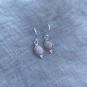 Rise Earrings | Silver & Pink Opal