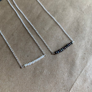 Lustre Bar Necklace | Silver