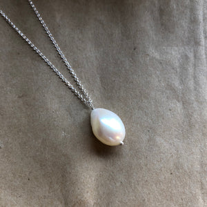 Baroque Pearl Necklace | Silver