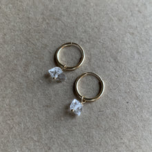 Load image into Gallery viewer, Herkimer Diamond Hoops | Gold