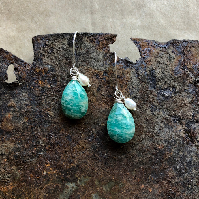 Amazonite | Large Gemstone Earrings