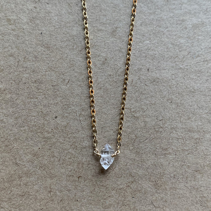 Herkimer Diamond Necklace | Gold