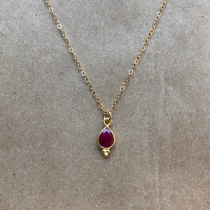 Rise Necklace | Ruby | Gold or Silver