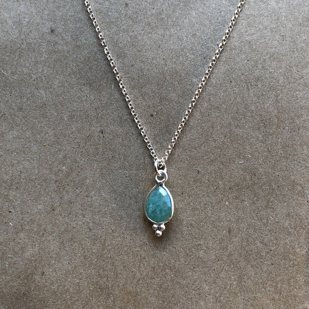 Rise Necklace | Amazonite & Silver