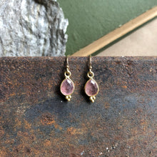 Load image into Gallery viewer, Rise Earrings | Cranberry Quartz &amp; Gold