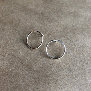 New Moon Studs | Smooth Silver