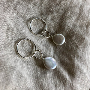 Mina Earrings | Pearl & Silver