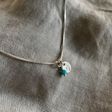 Load image into Gallery viewer, Custom Initial &amp; Birthstone Necklaces | Silver