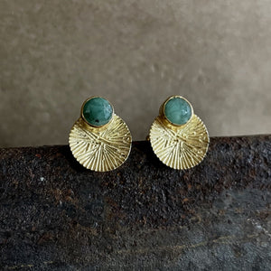 Dìon Earrings | Emerald & Gold