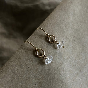 Clarity Earrings | Herkimer Diamond & Gold